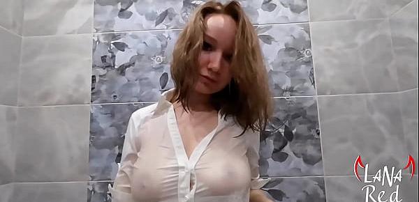 Cute Teen Fingering Pussy after Play Huge Boobs in Wet T-shirt